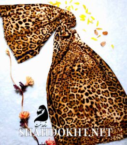 شال پاییزه موهر پلنگی طلایی مشکی